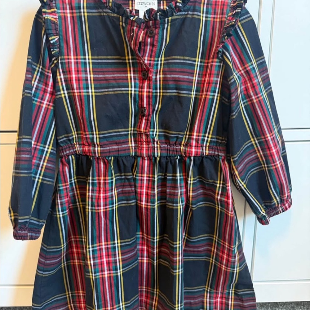 Crewcuts Plaid Kids Dress - Red and Blue